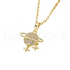 Planet Brass Micro Pave Clear Cubic Zirconia Pendant Necklaces FS-WGFD3F3-01-5