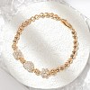 Brass Micro Pave Cubic Zirconia Link Chain Bracelets KK-R217-40G-1