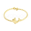 Real 18K Gold Plated 304 Stainless Steel Open Cuff Rings for Women RJEW-B061-02G-04-2
