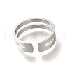 304 Stainless Steel Cuff Rings for Women RJEW-S238-05P-3