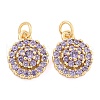 Rack Plating Brass Micro Pave Cubic Zirconia Charms KK-F089-08G-1