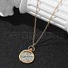 Brass Twelve Constellations Tarot Pendant Necklaces NJEW-Q006-01K-G-5