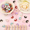 60Pcs 6 Colors Alloy Enamel Pendants ENAM-CJ0002-46-5