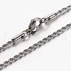 Non-Tarnish Rope Chain Necklaces STAS-L142-09-1