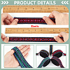 BENECREAT 5 Yards 5 Colors Ethnic Style Embroidery Flat Polyester Elastic Flower Jacquard Rubber Cord/Band OCOR-BC0007-69-4