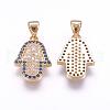 Brass Micro Pave Cubic Zirconia Pendants ZIRC-F061-04B-2