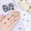 80Pcs 8 Styles Natural Mixed Gemstone Connector Charms PALLOY-UN00002-5