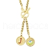 Ion Plating(IP) 304 Stainless Steel Red Enamel Letter & Eye Pendant Wheat Chain Necklaces STAS-Z102-01G-J-1