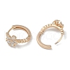 Flower Glass Hoop Earrings EJEW-L292-019G-2