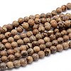 Natural Picture Jasper Round Bead Strands G-J303-08-12mm-1