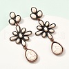 Alloy Synthetic Turquoise Dangle Stud Earrings EJEW-U053-06R-3