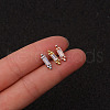 316L Surgical Stainless Steel Micro Pave Clear Cubic Zirconia Cartilage Earrings WG35DE6-16-1