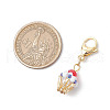 Glass Seed Beaded Pendant Decorations HJEW-MZ00188-03-3