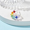 Colorful Glass Cuff Earrings EJEW-JE05699-01-2