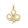 Brass Micro Pave Clear Cubic Zirconia Pendants KK-A221-13G-1