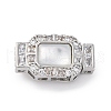 Rectangle Brass Micro Pave Clear Cubic Zirconia Box Clasps KK-G505-36P-02-1