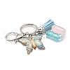 26Pcs Transparent Epoxy Resin & Transparent Acrylic & Faux Suede Tassel Keychain KEYC-JKC01202-21-3