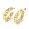 Rack Plating Twist Ring Brass Stud Earrings for Women EJEW-P272-02G-1