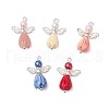 Opaque Resin Flower Rose Beads with Glass Pearl Round Bead and Tibetan Style Alloy Fairy Wing Beads and Brass Ball Head pins Pendants PALLOY-JF03594-02-1