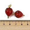 304 Stainless Steel with Handmade Lampwork Pendants STAS-Q352-02G-A-3