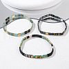 3Pcs Bohemian Black Gold Blue Stretch Bracelet Sets IP2629-3