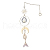 Fishtail Glass Hanging Ornaments HJEW-JM03173-2