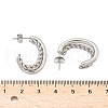 304 Stainless Steel Twist C-Shaped Stud Earrings EJEW-Z098-17P-5