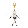 Skull Synthetic Turquoise & Glass Seed Bead Pendants Decorations HJEW-MZ00276-4
