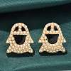 Brass ABS Imitation Pearl Stud Earrings EJEW-B132-02G-2