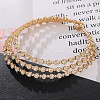 Flat Round Alloy Rhinestone Chain Bracelets & Stud Earrings & Multilayer Chain Necklaces FS-WG65918-01-2