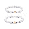 2Pcs Natural Howlite Stretch Bracelets Set BJEW-JB08673-02-1