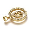 Brass Micro Pave Clear Cubic Zirconia Pendants ZIRC-H114-06G-3