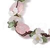 Electroplated Natural Rose Quartz Chip Bead Braided Bead Bracelets for Women BJEW-TA00610-01-3
