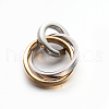 304 Stainless Steel Interlocking Ring Pendants X-STAS-E090-90G-2