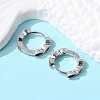 Brass Micro Pave Cubic Zirconia Huggie Hoop Earrings EJEW-K083-34P-A-2
