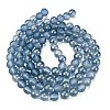 Frosted Transparent Glass Bead Strands X1-GLAA-P065-8mm-10-5