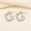 Irregular C Shape Stainless Steel Stud Earrings for Women NX3649-9-1