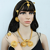 Flower Alloy Pendant Necklace & Stud Earring & Cuff Bangle & Ring & Hair Fork & Frontlet FS-WG4845C-03-2