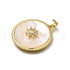 Brass Micro Pave Cubic Zirconia Pendants KK-C090-06C-G-2