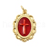 Brass Enamel Pendants KK-P303-04G-1