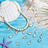   16Pcs Natural Paua Shell & Brass Teardrop Charms FIND-PH0022-59-5