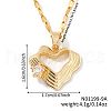 Fashionable Brass Clear Cubic Zirconia Hollow Heart Pendant Dapped Chain Necklaces HP4138-1-2