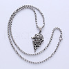 Viking Pirate Wolf Head Stainless Steel Pendant Necklaces LU3872-4
