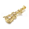 Rack Plating Brass Micro Pave Cubic Zirconia Pendants KK-K401-61A-G-2