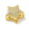 Rack Plating Brass Clear Cubic Zirconia Beads KK-S380-23G-2