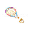 Easter Teadrop Glass Seed Beaded & Alloy Enamel Rabbit Pendant Decorations HJEW-MZ00187-02-4