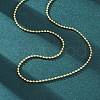 Brass Rondelle Link Chain Necklaces for Women NJEW-K282-04G-2