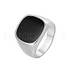Square Stainless Steel Enamel Finger Rings for Men FS-WG78CFC-03-2