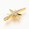 Brass Micro Pave Clear Cubic Zirconia Pendants X-ZIRC-O036-38G-3
