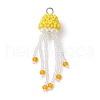 Glass Seed Beaded Jellyfish Pendants PALLOY-MZ00660-01-1
